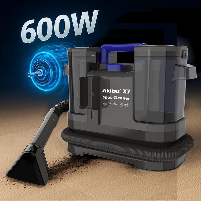 Пылесос для чищення килимів та м'яких меблів Akitas X7, 400W, сірий
