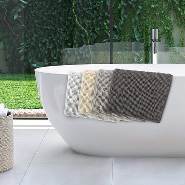 Килимок для ванної Beautissu BeauMare 70x100 см, білий, мікрофібра, нековзкий, м'який, машинне прання