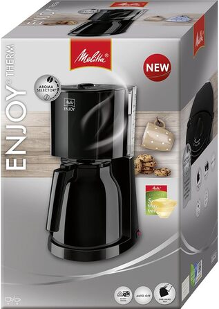 Кавоварка Melitta Enjoy Therm з термокувшином, антикрапельна, 8 чашок, чорна
