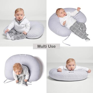 Подушка для годування Dilamababy Klein з 2 наволочками, 100% бавовна Ökotex - комфортна, гіпоалергенна подушка для годування, антиалергенний наповнювач з волокон