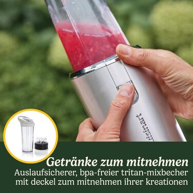 Портативний блендер Cuisinart 450 мл, акумуляторний, USB, для смузі, льоду, фрапе, молочних коктейлів, BPA-free Tritan, з кришкою та стаціонарною підставкою