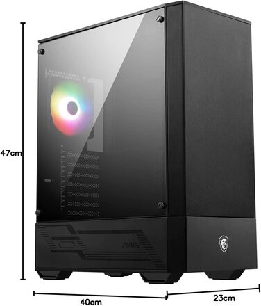 Корпус MSI MAG Forge 110R Mid-Tower ATX, чорний, з RGB підсвічуванням, 2x USB 3.0, 1x 120мм A-RGB вентилятор