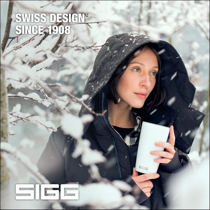 Кружка SIGG Neso Pure Ceram з кришкою Tritan, нержавіюча сталь 18/8, 0.3L/0.4L, миється в посудомийній машині, BPA-free