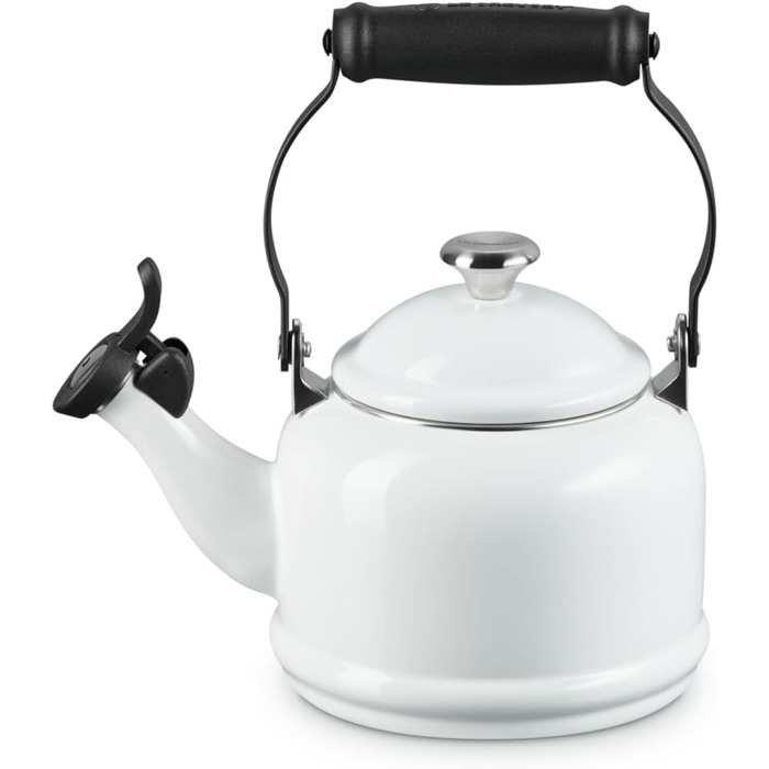 Емальований електричний чайник Le Creuset Halber зі сталі, 1.25 л, білий з принтом Opulenter Garten