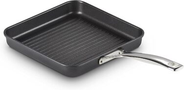 Сковорода-гриль Le Creuset з антипригарним покриттям, алюміній, 23 см, для всіх плит (вкл. індукційну), сіра/срібна