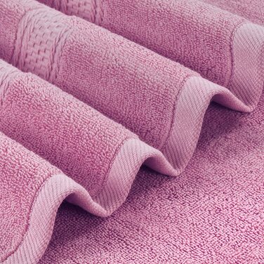 Рушники для ванни Utopia Towels, набір 4 шт, 100% бавовна, 600 г/м², швидковисихаючі, дуже вбираючі, м'які, рожеві, 68.6x137.2 см