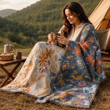 Преміум бавовняна покривало-плед Boho з мусліну 200x230 см, двостороння диванна ковдра з принтом метелики, дихаюча та м'яка для вітальні та спальні