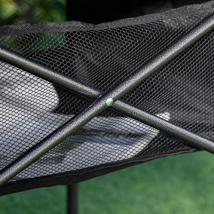Складаний алюмінієвий стіл Outsunny з сітчастою кишенею, портативний пікніковий стіл для кемпінгу, саду, вечірок, балкону, чорний 70x70x69 см