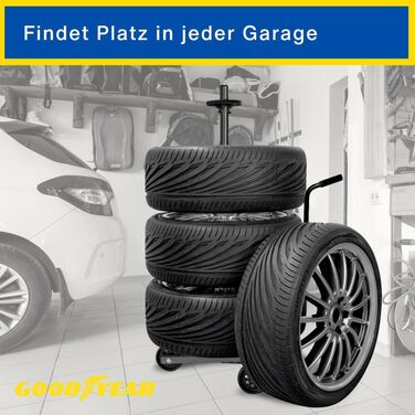 Візок для зберігання коліс Goodyear: 2 рівні, висота регулюється, 120 кг, блакитний