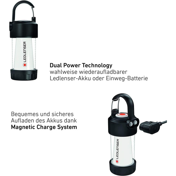 Ліхтар Ledlenser ML4 Warm Light LED, акумуляторний, 300 люмен, до 40 годин, червоне світло, карабін, для кемпінгу та вулиці