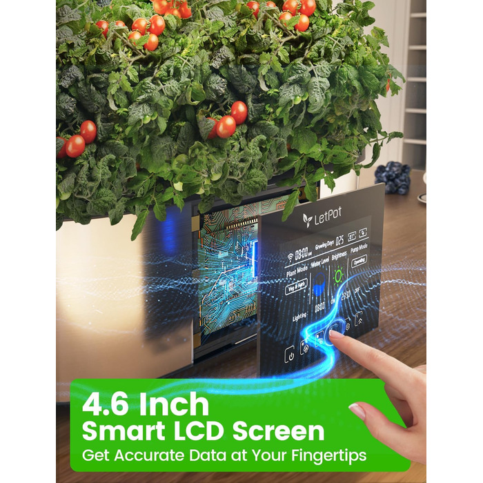 LETPOT LPH-MAX: Система гідропоніки WiFi для вирощування трав, 21 капсул, LED-освітлення 36W, 5.5L, автоматичний таймер, для дому