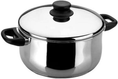 Каструля з кришкою LACOR Garinox 5 л, 22 см, нержавіюча сталь, срібляста