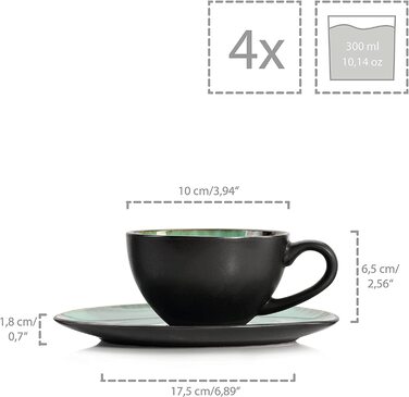 Sänger Kaffeeservice Palm Beach: 12-частинний набір посуду з кераміки для 4 осіб, преміум-якість