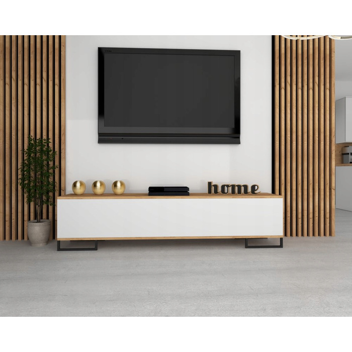 Підлогова ТВ-тумба Комод горизонтальний у вітальню Pawlacz SIMPLY Craft Білий