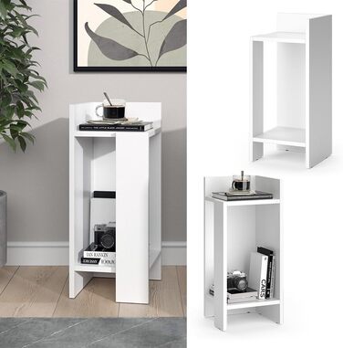 Журнальний стіл Vicco Kian білий 25x60 см, для вітальні, компактний