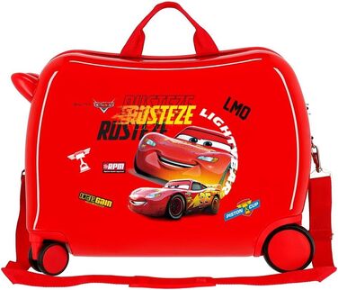 Дитяча валіза Disney Cars Rusteze Lightyear, червона, 50×38×20 см, жорсткий пластик, 34 л, 4 колеса, кодовий замок, ручна поклажа