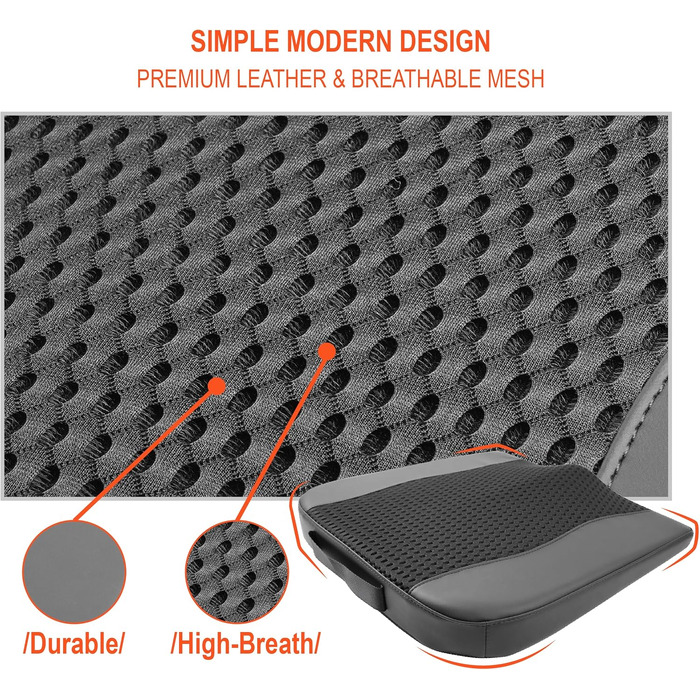 Автомобільна подушка Lofty Aim з Memory Foam для водія: підтримка спини, зняття болю при ішіасі, чорний 4D Mesh. Для автокрісла, офісного крісла, візка.