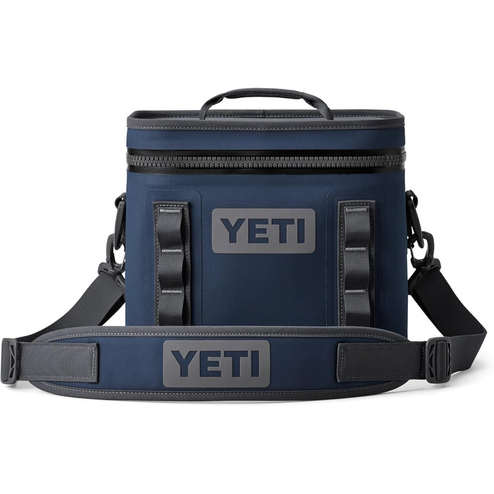 Чорна сумка-холодильник YETI Hopper Flip 8 - портативна, ізольована, наплічна