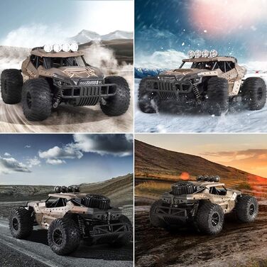 Радіокерований позашляховик Monster Truck 2.4GHz до 20 км/год з двома акумуляторами (60 хв гри), для хлопчиків та дівчаток від 6 років - Модель 2025