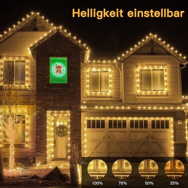 Гірлянда Ollny 80 м 800 LED для вулиці, водонепроникна, тепле біле світло, 8 режимів, з пультом і таймером, для Різдва, весілля, саду