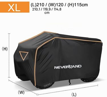 Водонепроникний захисний чохол для квадроцикла NEVERLAND, XL (210x120x115 см), помаранчево-чорний