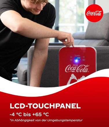 Автомобільний міні-холодильник Coca-Cola °CUBES 9,3л з LCD-дисплеєм та скляними дверцятами, 12В/220В