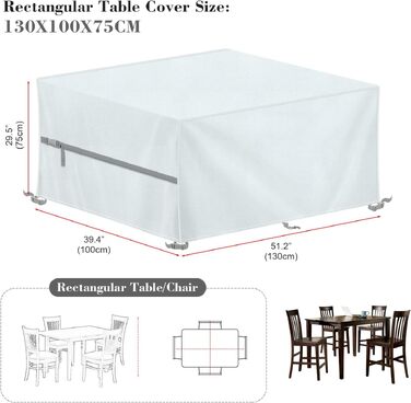 Чохол для садових меблів LAMUNI водонепроникний 420D Oxford 130x100x75 см