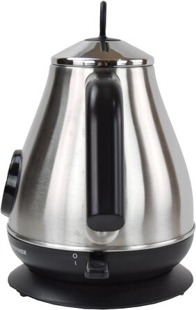 Електрочайник Syntrox Germany WK-2200W-1.7T, 2200 Вт, 1.7 л, нержавіюча сталь, з термометром, бездротовий, 360°, чайник для води та чаю