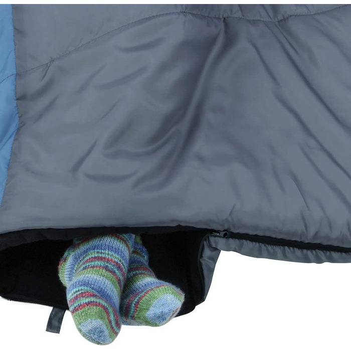 Двомісний спальний мішок your GEAR Sumatra Duo -7°C, 230x160 см, наповнювач 100% бавовна, синій/сірий, для кемпінгу