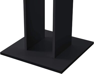 Кухонний стіл квадратний 65x65x78 см, стовпчастий, ДСП, стіл для їдальні, горіх/чорний, en.casa