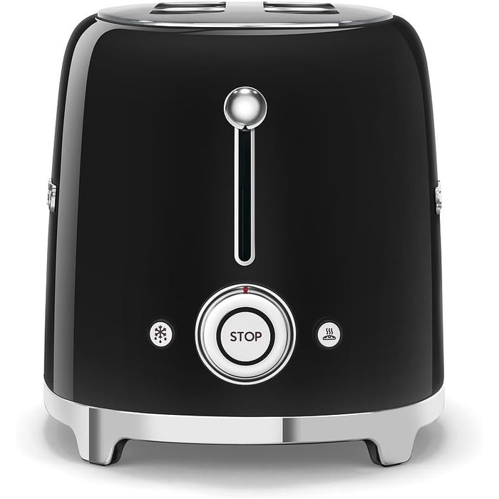 Тостер Smeg TSF01CREU 2-слотовий, чорний - 6 рівнів підсмажування, функція розморожування та підігріву, 950 Вт