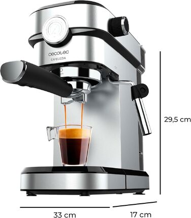 Кавомашина Cecotec Cafelizzia 790 Steel Pro: Еспресо та Капучино, 1350W, 20 Бар, Нержавіюча сталь