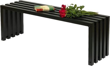 Садова лавка DanDiBo Ida 120 см, масивний метал, чорна, сучасна, для парку та саду, стійка до погодних умов