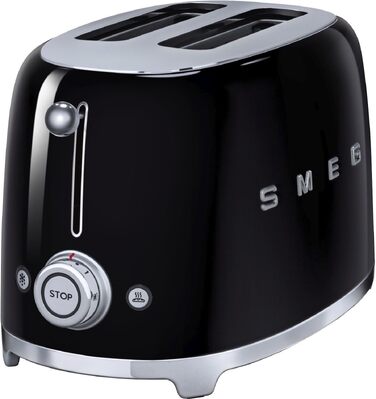 Тостер Smeg TSF01BLUK, 2 відділення, нержавіюча сталь, 950 Вт, чорний