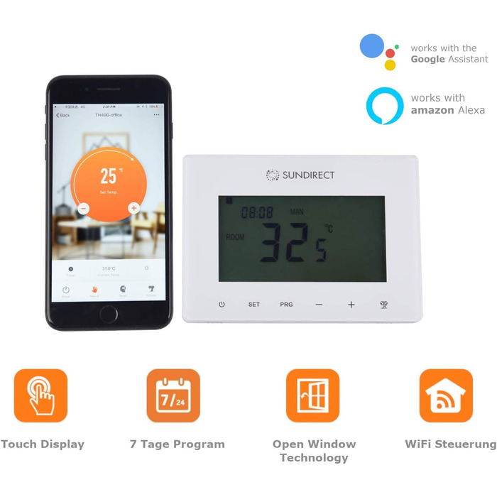Інфрачервоний обігрівач Sundirect PE380 Plus 380 Вт 30x120 см з Wi-Fi термостатом Smart1.0 Pro, управління через смартфон, скловолоконна ізоляція