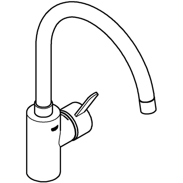 Змішувач кухонний GROHE Eurosmart Cosmopolitan Supersteel, з висувним душем, високий вилив, поворотний на 360°, економія води