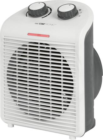 Компактний мобільний тепловентилятор Clatronic HL 3761, 2000 Вт, 1000 Вт, білий, з вентилятором, контролем перегріву та індикатором роботи