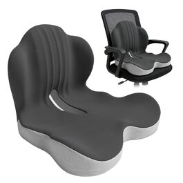 Ортопедична подушка на сидіння зі спинкою з ефектом пам'яті (Memory Foam) для попереку та копчика, під supports для офісного крісла та авто