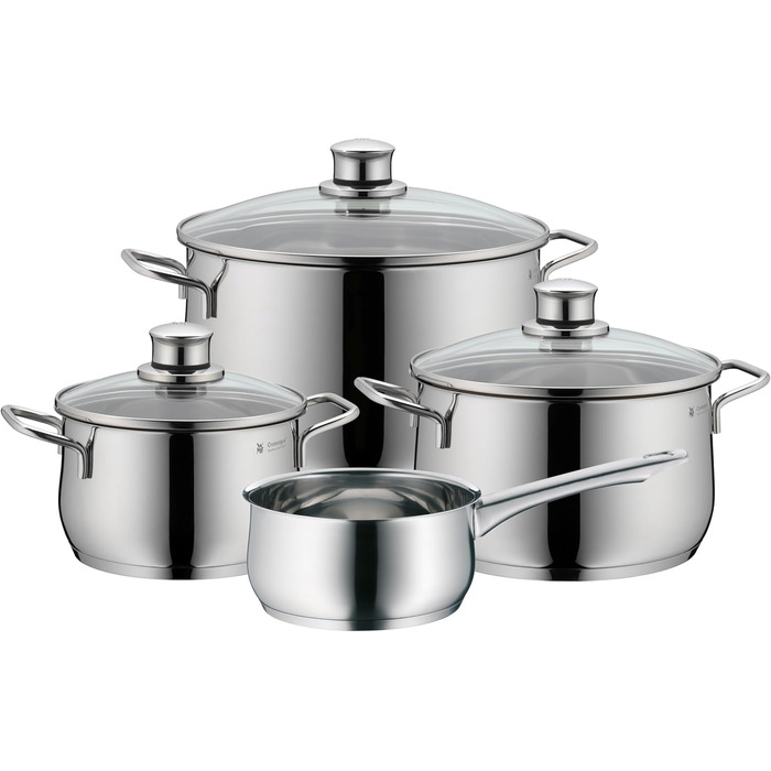 Каструля WMF Diadem Plus 16 см без кришки, 1,5 л, для молока, з нержавіючої сталі Cromargan, полірована, без покриття (набір каструль, 4 шт.)