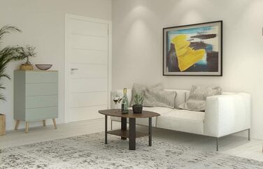 Журнальний стіл Furinno у мінімалістичному дизайні, колір колумбійський горіх/чорний