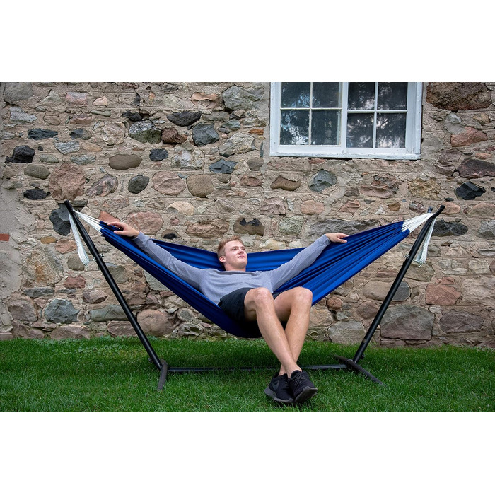 Гамак Vivere Doppel Polyester з каркасом 250 см, блакитний Royal Blue