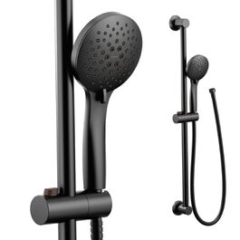 Душовий набір Moen 3558EPBL Eco-Performance: ручна лійка з 5 функціями, штанга 76,2 см та шланг 175,9 см, матовий чорний