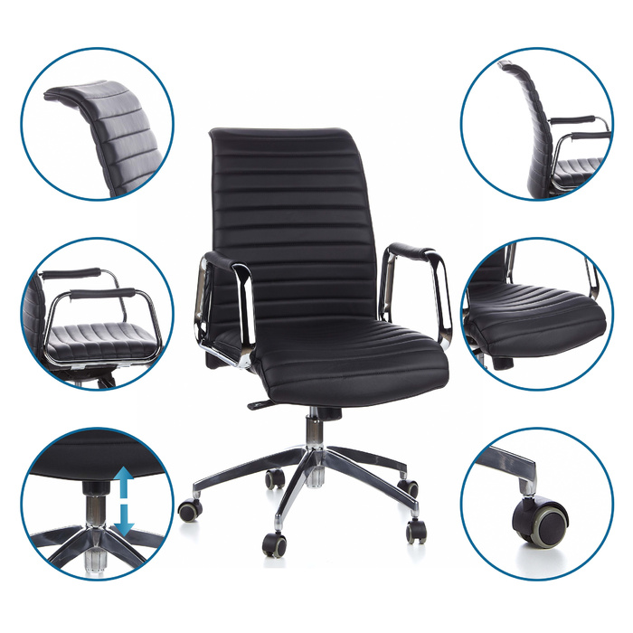 Крісло офісне ASPERA 10 Nappa Leather Black hjh OFFICE