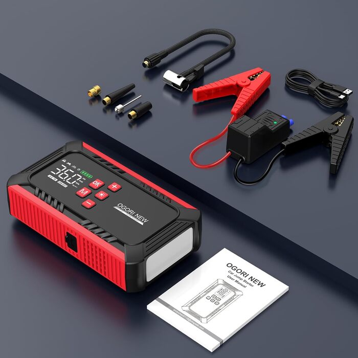 Powerbank для авто з компресором 150PSI, 7000A, 12V, 8L/10L (бензин/дизель), LED-ліхтарик