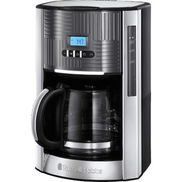 Тостер Russell Hobbs Geo Edelstahl Grau на 2 тости, нержавіюча сталь, сірий - широкі слоти, підставка для булочок, 6 режимів, розморожування, підігрів, 1640 Вт