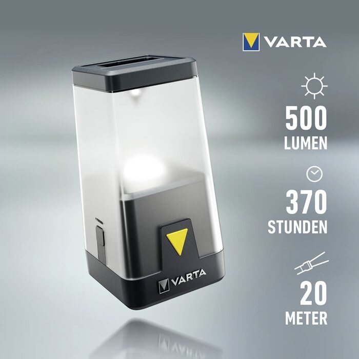 Світлодіодний кемпінговий ліхтар VARTA L30RH, акумуляторний і на батарейках AA, з димером і нічником, для кемпінгу, відпочинку та надзвичайних ситуацій