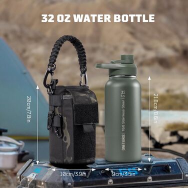 Фляга спортивна OneTigris Edelstahl 0.9л (32oz) - ізольована, для велосипеда, кемпінгу, йоги, спортзалу, страйкболу, зелена