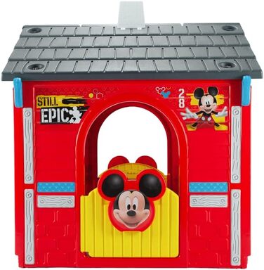Дитячий будиночок Mickey Mouse INJUSA (від 3 років) для вулиці, червоний, пластик. Офіційний Disney будиночок з 3 дверима та 1 вікном для хлопчиків та дівчаток.