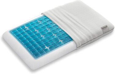 Ортопедична подушка для шиї Technogel Deluxe, гелеве наповнення, сертифікована, без шкідливих речовин, для спини та бокового сну, з наволочкою, 66x40x9 см
