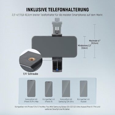 NEEWER міні настільний штатив для iPhone та камери з 3D-головкою, ручкою й пультом, для відеодзвінків та DSLR, навантаження до 6 кг, TP02